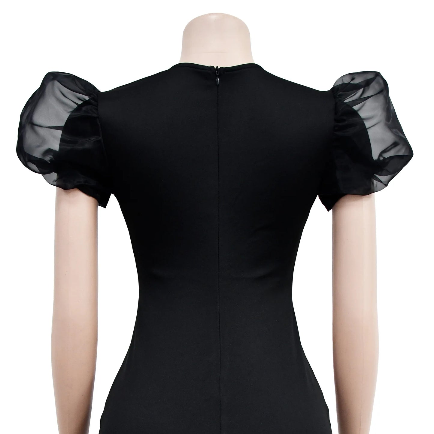 2023 Women Luxury Diamonds Hot Drill Wrap V-neck Puff Short Sleeve Bodycon Midi Maxi Dress Sexy Night Club Birthday Vestidos