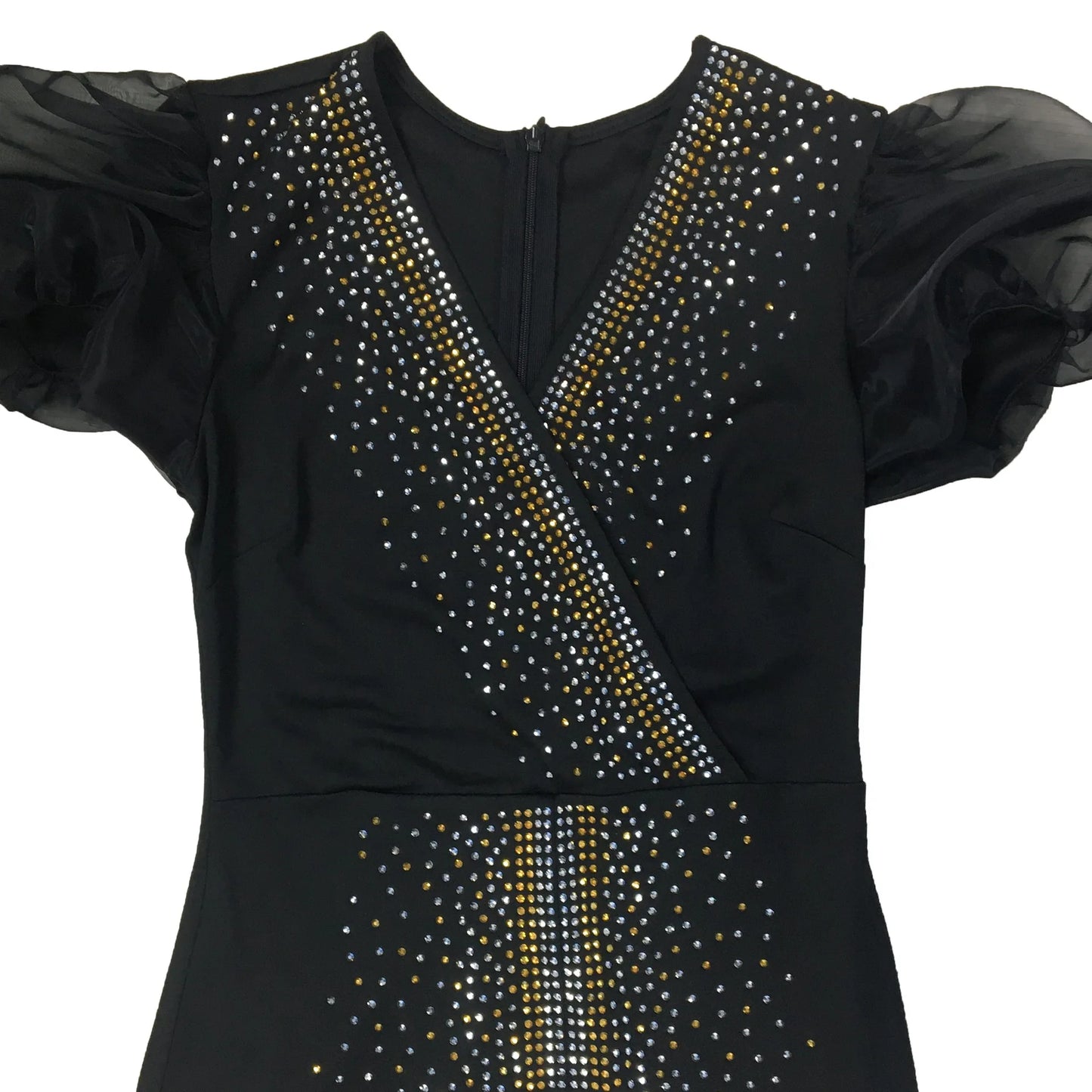 2023 Women Luxury Diamonds Hot Drill Wrap V-neck Puff Short Sleeve Bodycon Midi Maxi Dress Sexy Night Club Birthday Vestidos