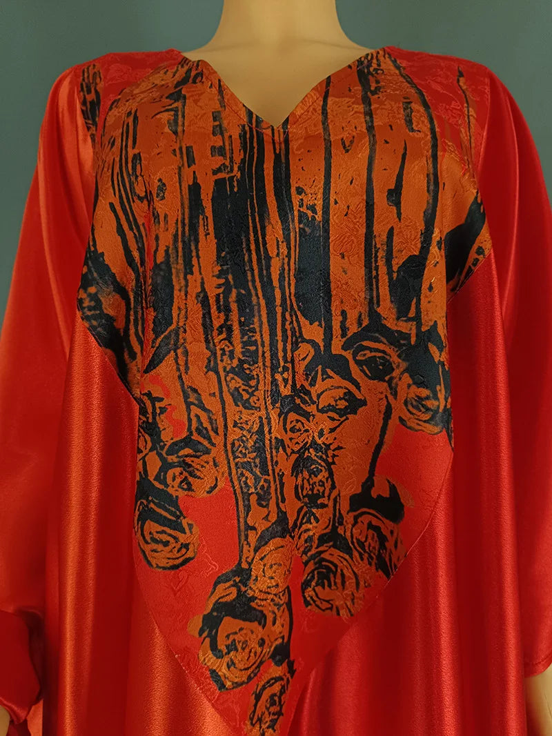 Abayas Women Dubai Fashion Dress Caftan Marocain Evening Party Satin Boubou