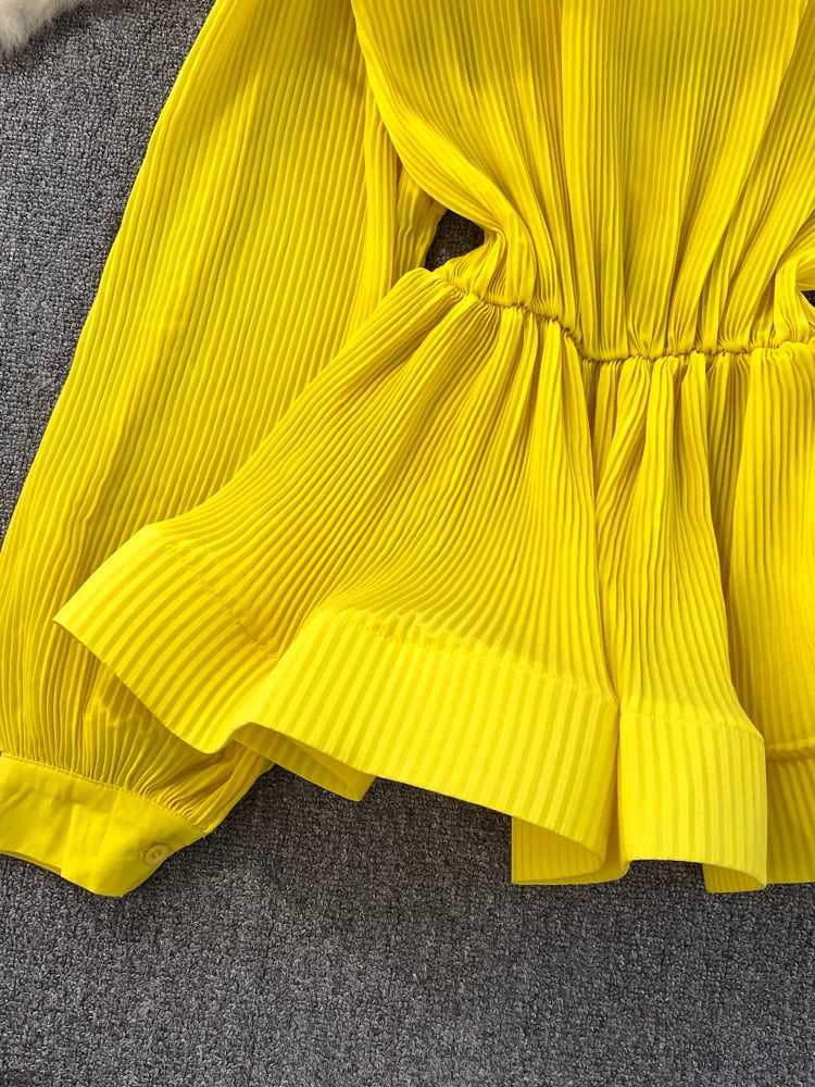 Rambellin  Designer  Blouse Women Elegant Long Sleeve Shirt One size fits all