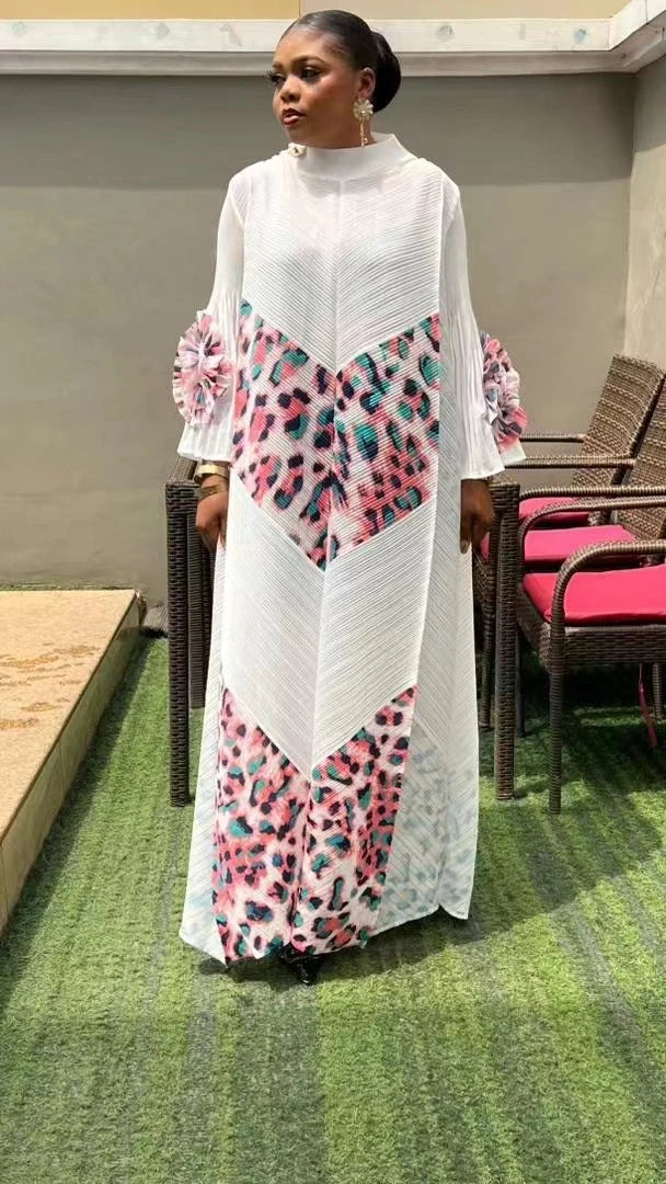 Splicing Leopard Print Maxi Dress