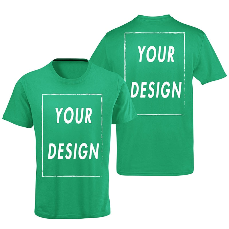Custom Tshirt Front Back Print Professional Your Own Logo Text Photo Male Personalized Premium Gifts T-shirt EU Size 100% Cotton