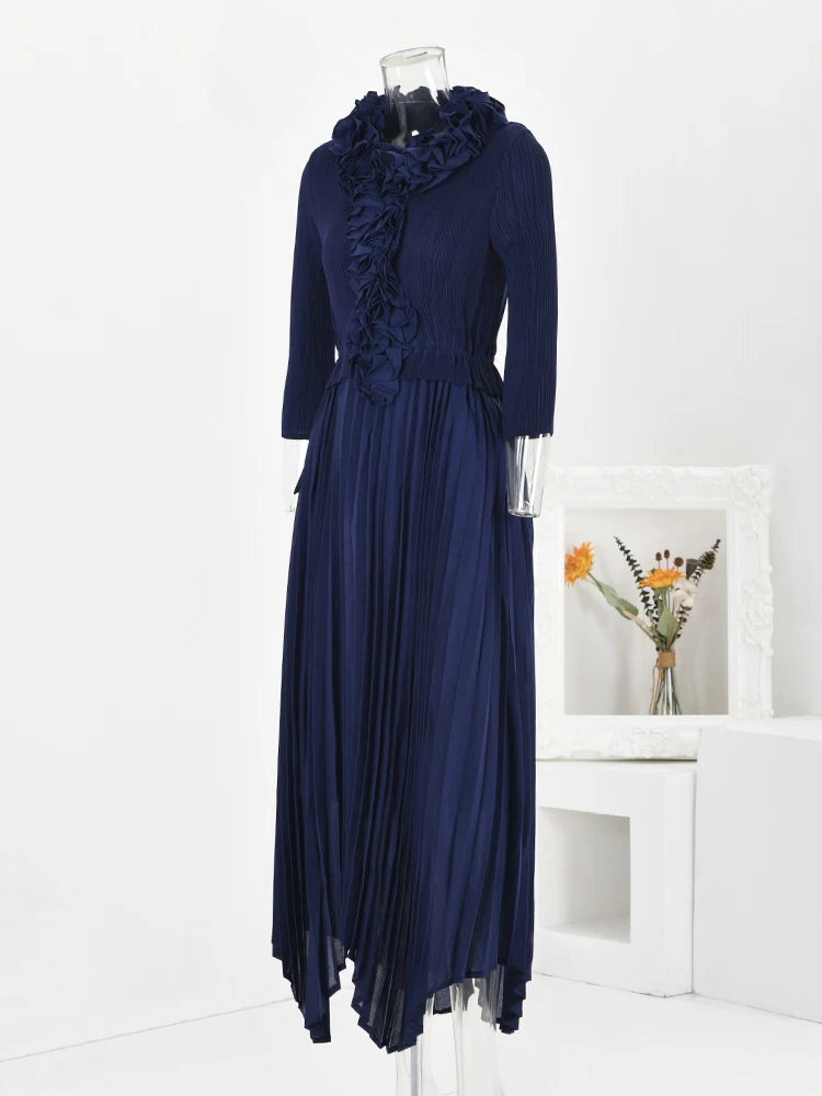 Elegant Party Pleated Irregular Long Dress For Women