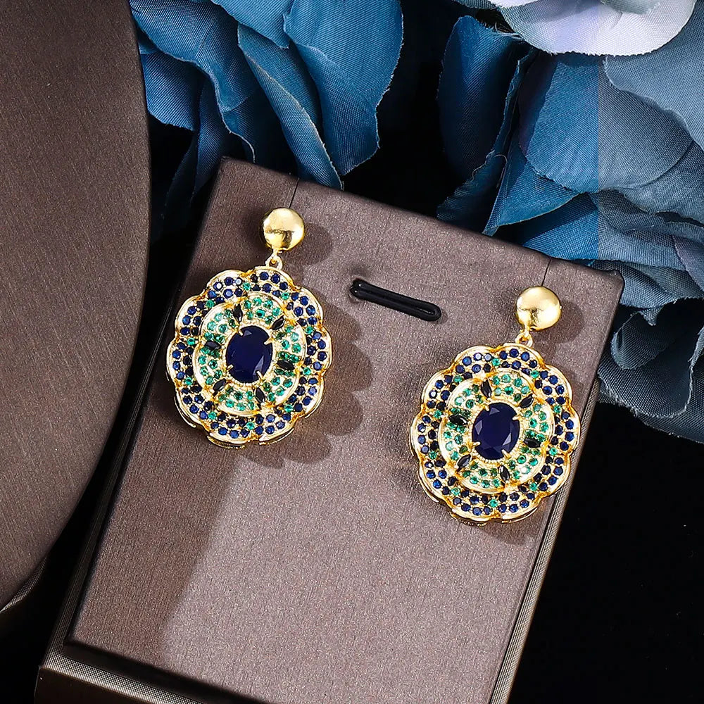 24k gold-plated cubic zirconia 4pcs bride's women jewelry set