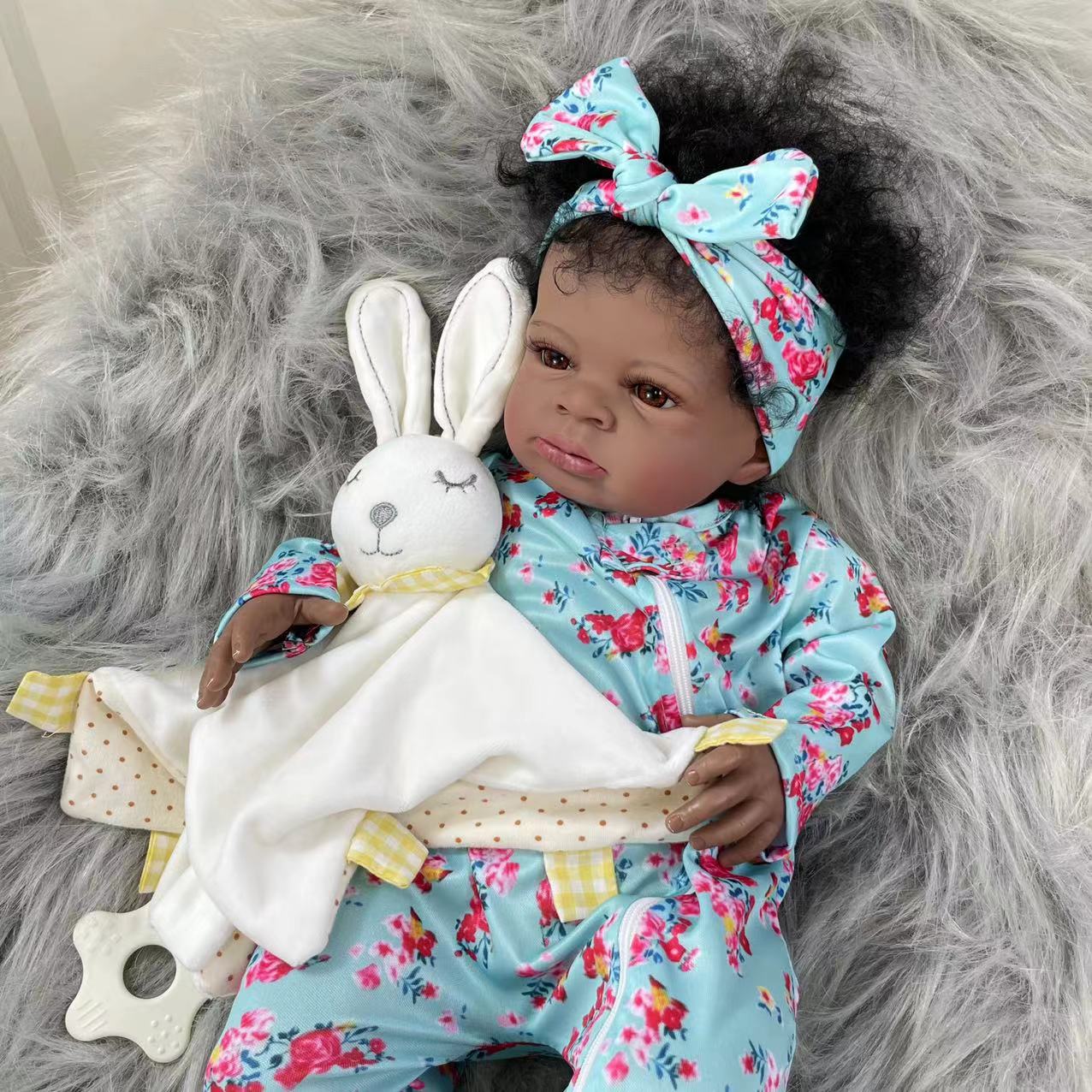 20 Inch African American Doll Black Skin Reborn Baby Newborn