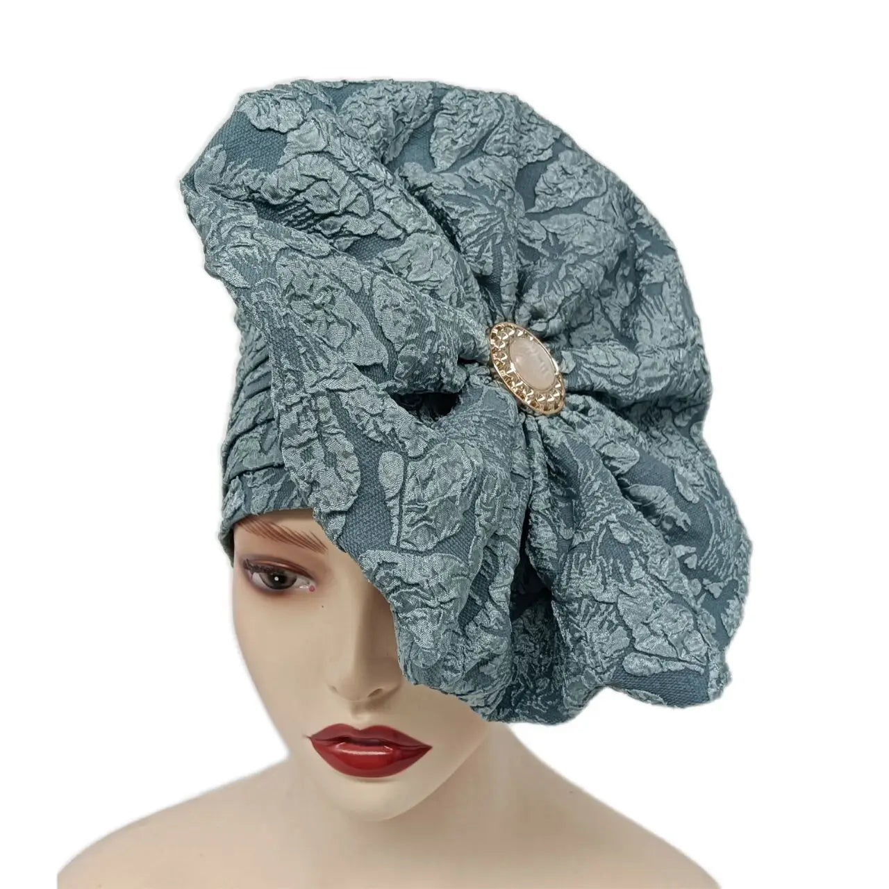 Big Flowers Pleated Top Hats Headtie
