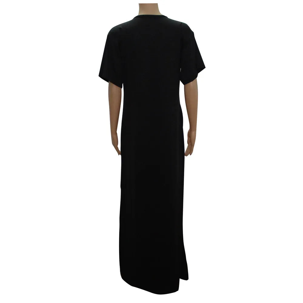 Elegant Maxi Dresses Women Short Sleeve sun Print Long Dress For Party