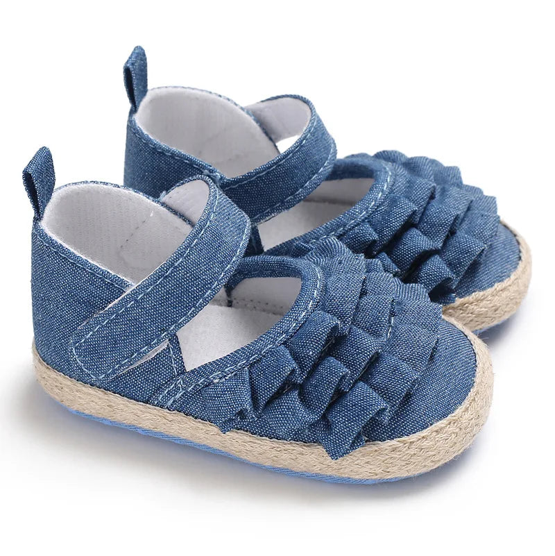 Baby Girls Shoes Spring Autumn Flat Soft Sole Anti-Slip Toddler First Walking Crib Shoe for 0-18 Months