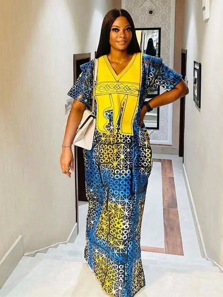 Fall Dresses Women Traditional Africa Clothing Dashiki Ankara Outfits Gown Abayas Robe Muslim Kaftan Maxi Boubou-long dress-Top Super Deals-Free Item Online