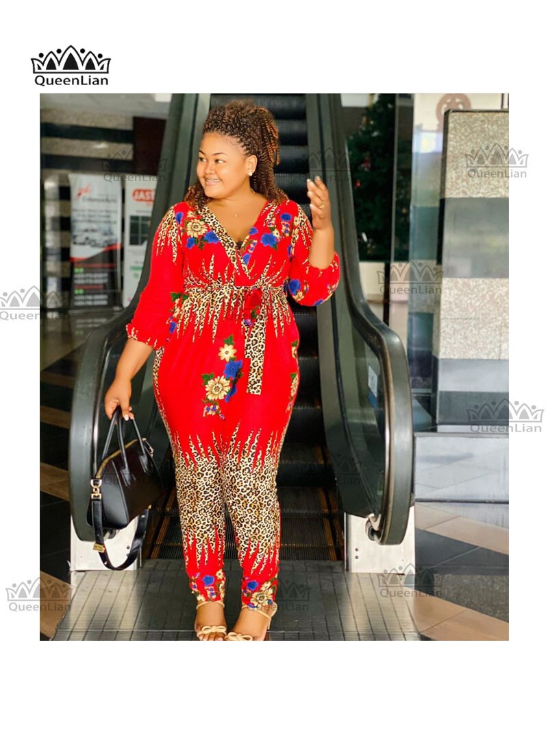 Fashion Dashiki Chiffon Top and Stretch Pants  Set 2-Piece