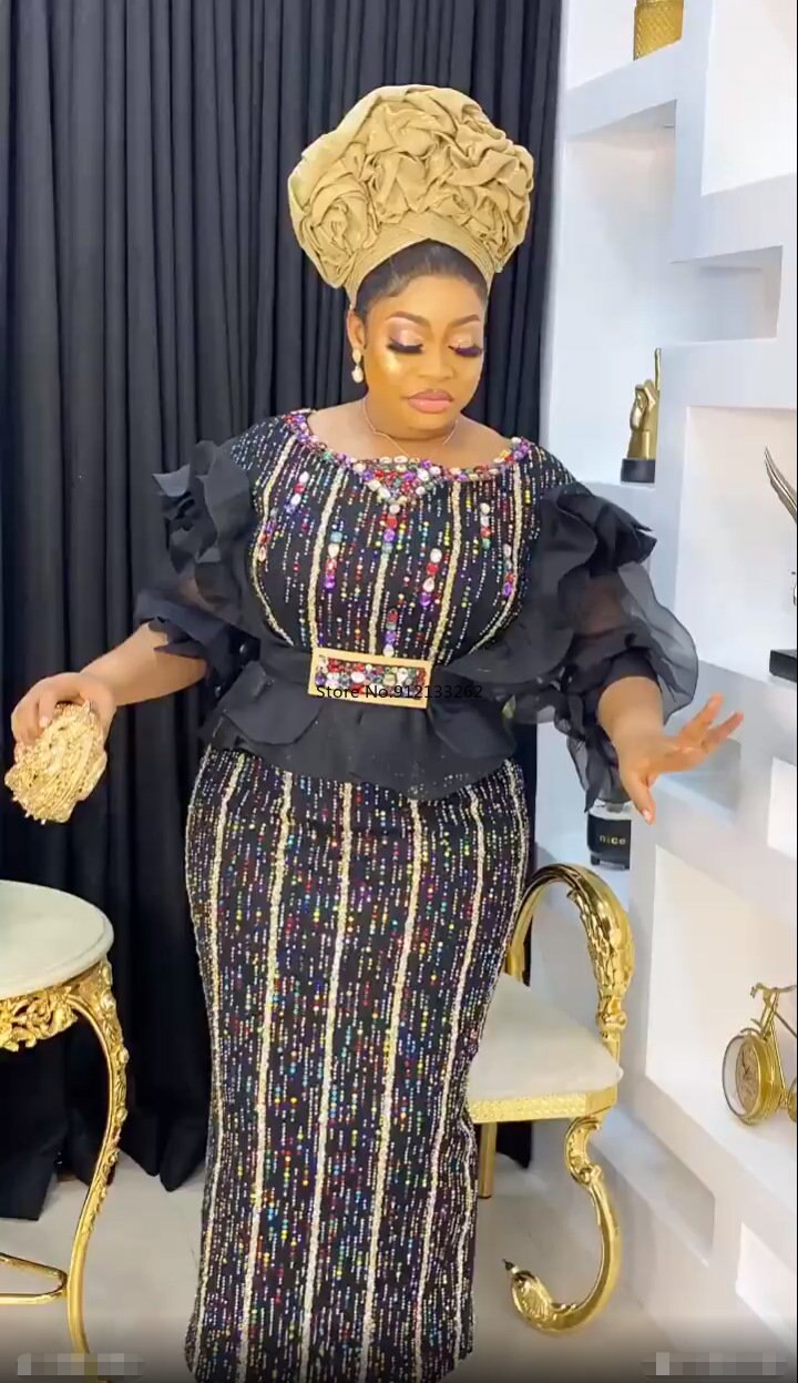 Dashiki Dresses Women Elegant Luxury Velvet Evening Gowns Plus Size Turkey Long Maxi Party Dress