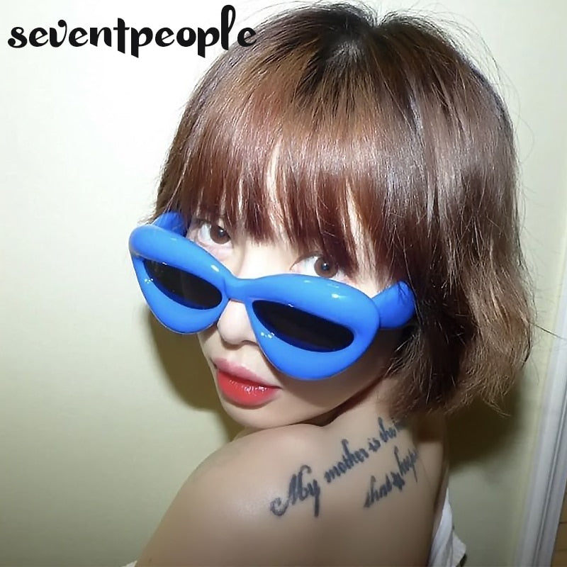 Cat Eye Sunglasses Women Sexy Lip-Shaped Sun Glasses