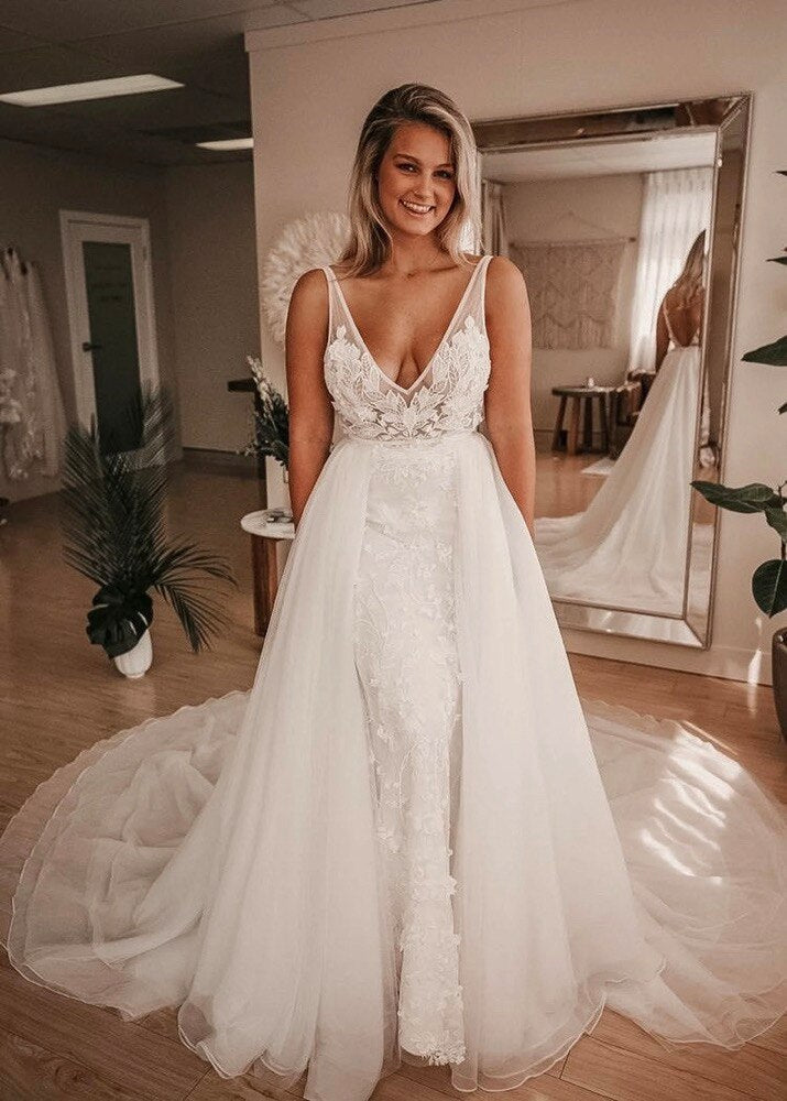 Detachable Skirt Wedding Removable Train for Dresses Bridal Overskirt