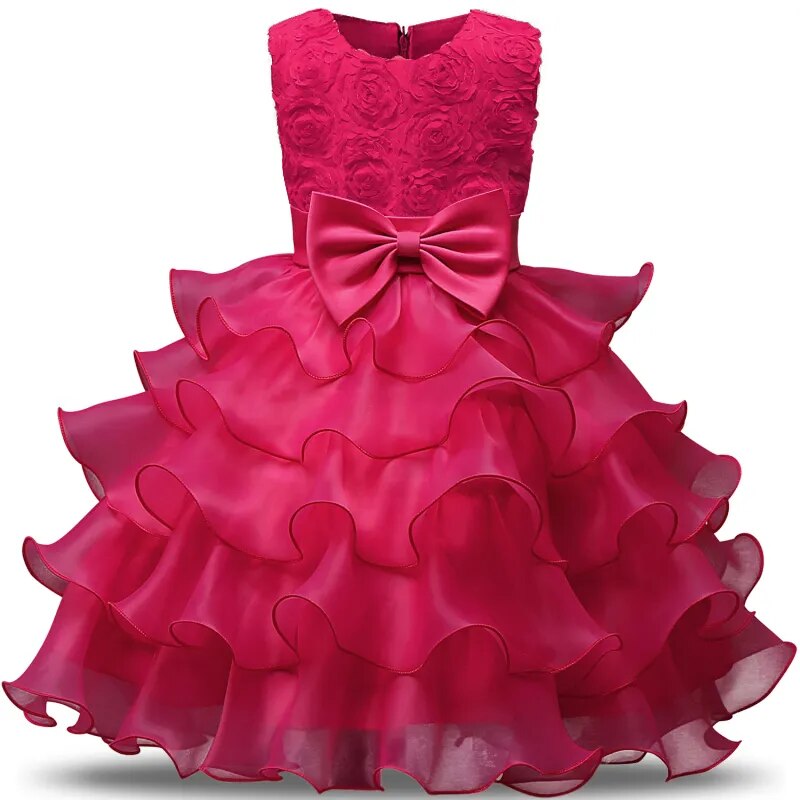 Children Luxury Party Formal Dress Wedding Birthday Kids Christmas Dresses Girls Lace Tutu Flower Girls