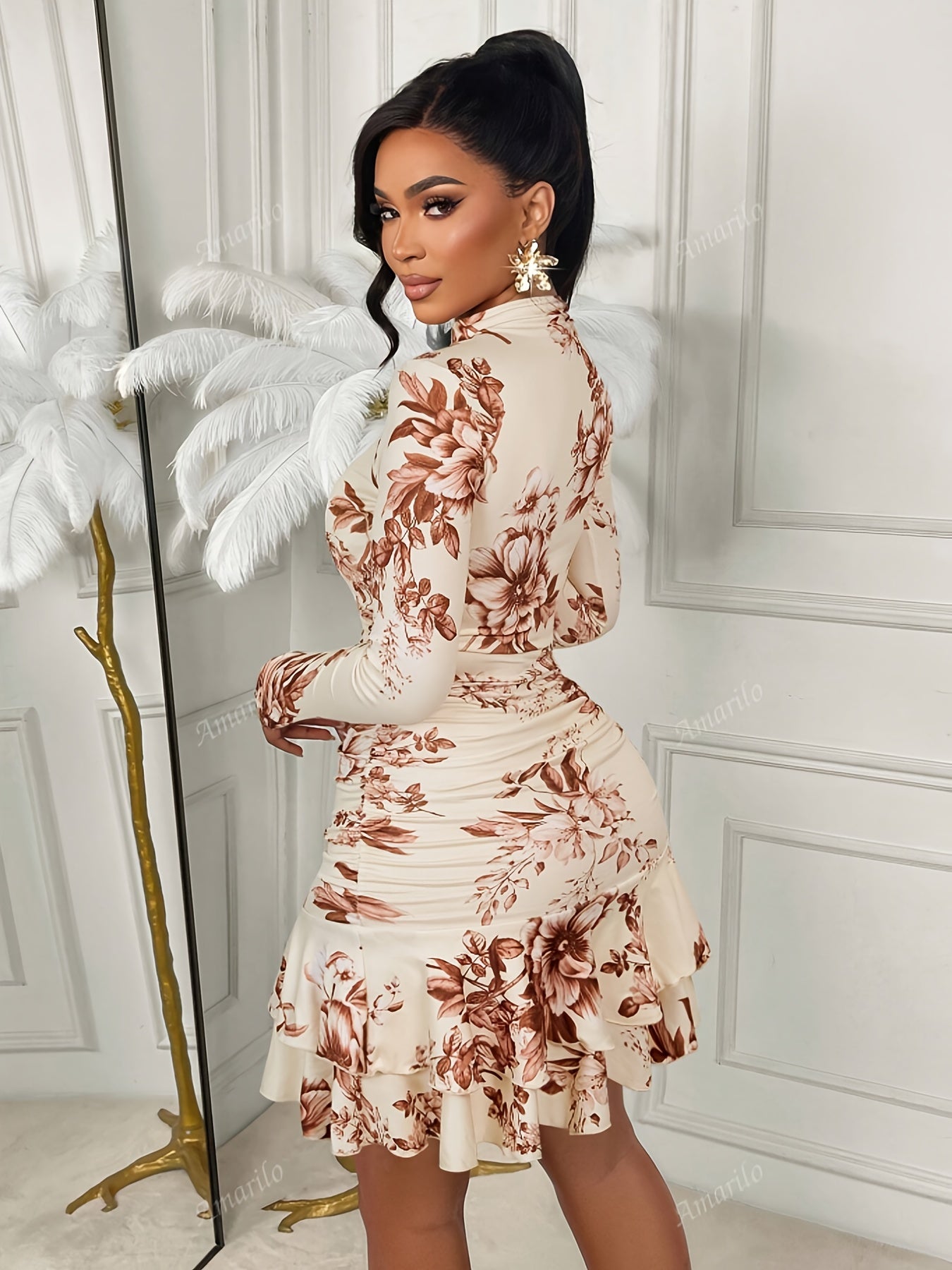 Women's Floral Print Short Dress
