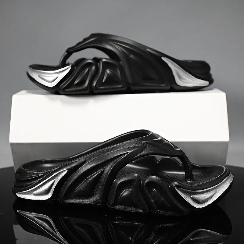 Men Summer Non-slip Flip Flops Outside Beach Slippers Flat Shoes