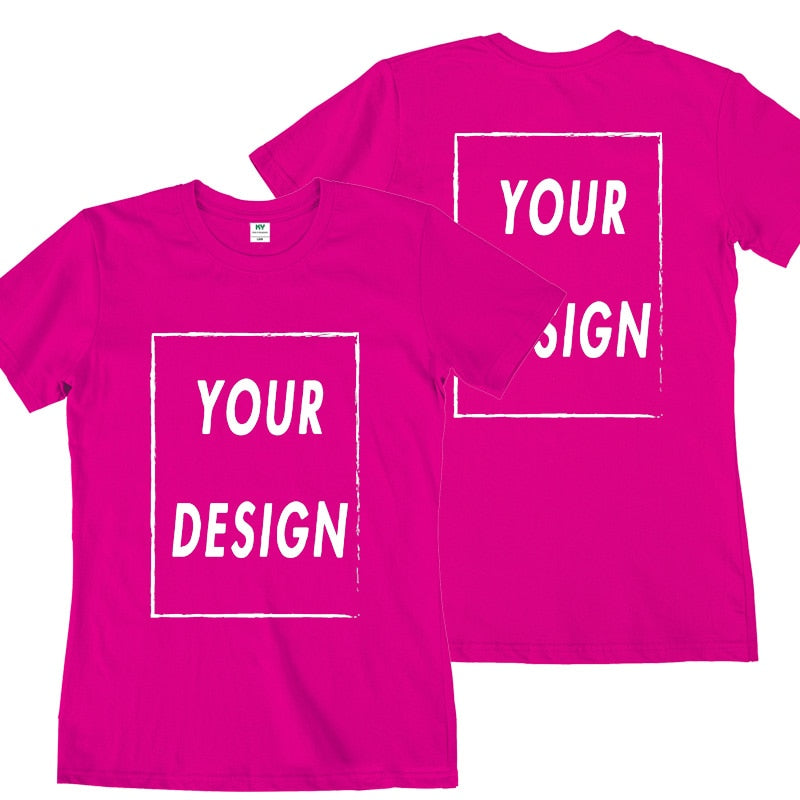 Custom Tshirt Front Back Print Professional Your Own Logo Text Photo Male Personalized Premium Gifts T-shirt EU Size 100% Cotton