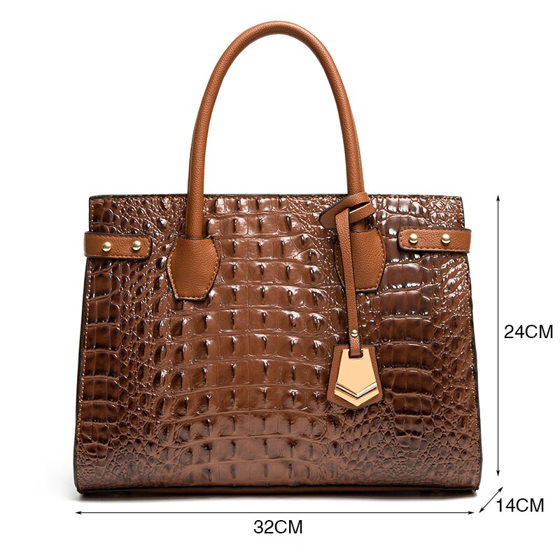 Luxury Croco Pattern Purses and Handbags Set Women Shoulder Designer Brand Leather Crossbody Bag Large Ladies Hand Bags