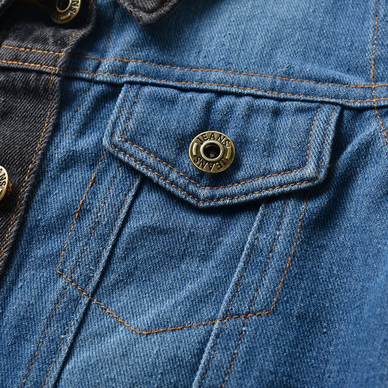 Spring And Autumn Fashion Patchwork Unisex Denim Coat Long-Sleeved Hole Children Outerwear