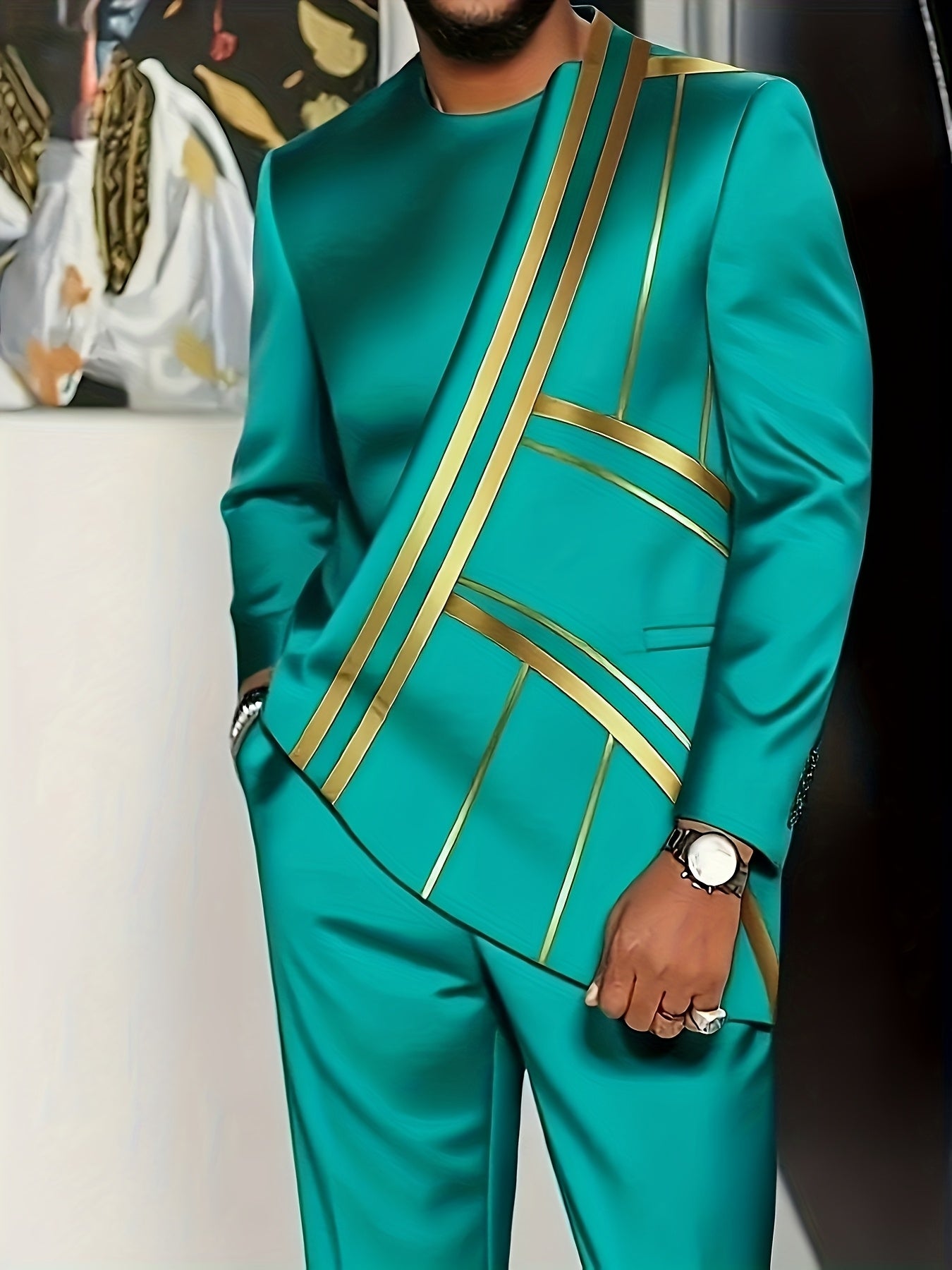 Men's Long-Sleeved Top and Pants Set