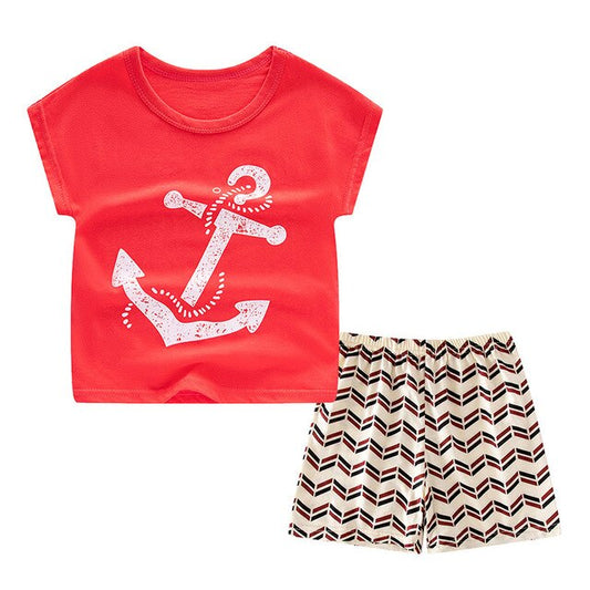 Summer Boys Clothes Sets T-Shirt + Pants Hip Hop Set Streetwear Baby Kids Tracksuit Children Clothing Suits 4 6 8 10 12 Years