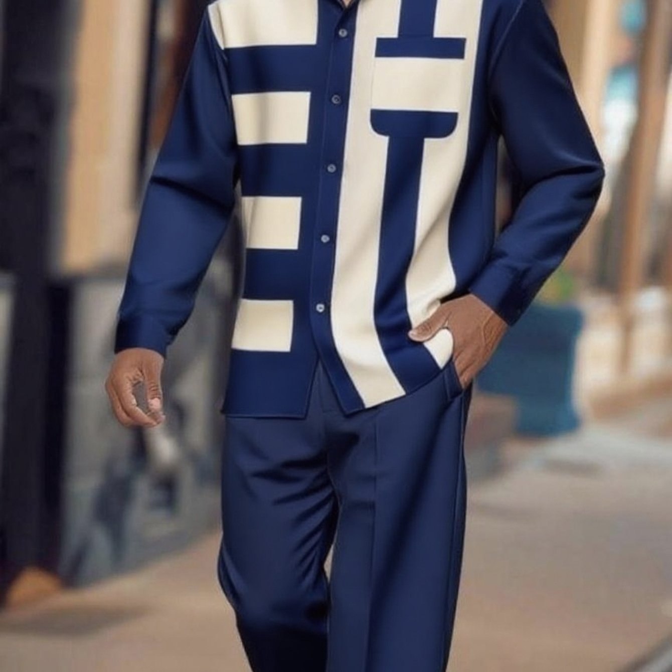 Bradely Leny Designer Men's long-sleeved shirt and trouser suit