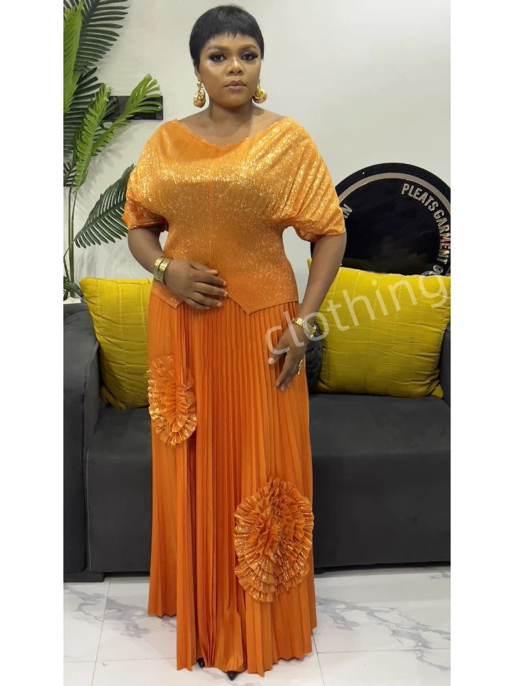 Women Pleated 2-Piece Set