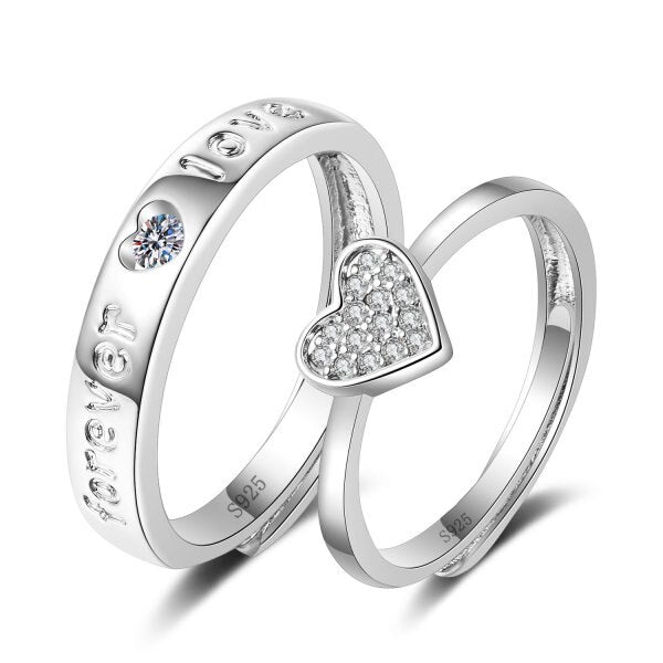 2 Pcs Sun Moon Lover Couple Rings