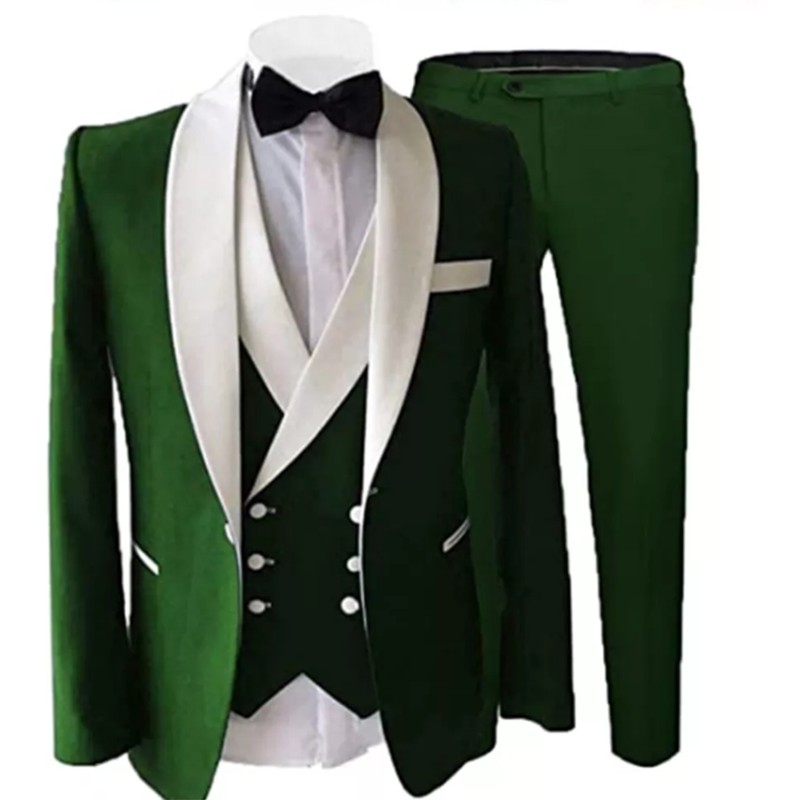Groom Tuxedos Peak Lapel Best Man Suits Men's Wedding Suits (Jacket+Pants+Vest)