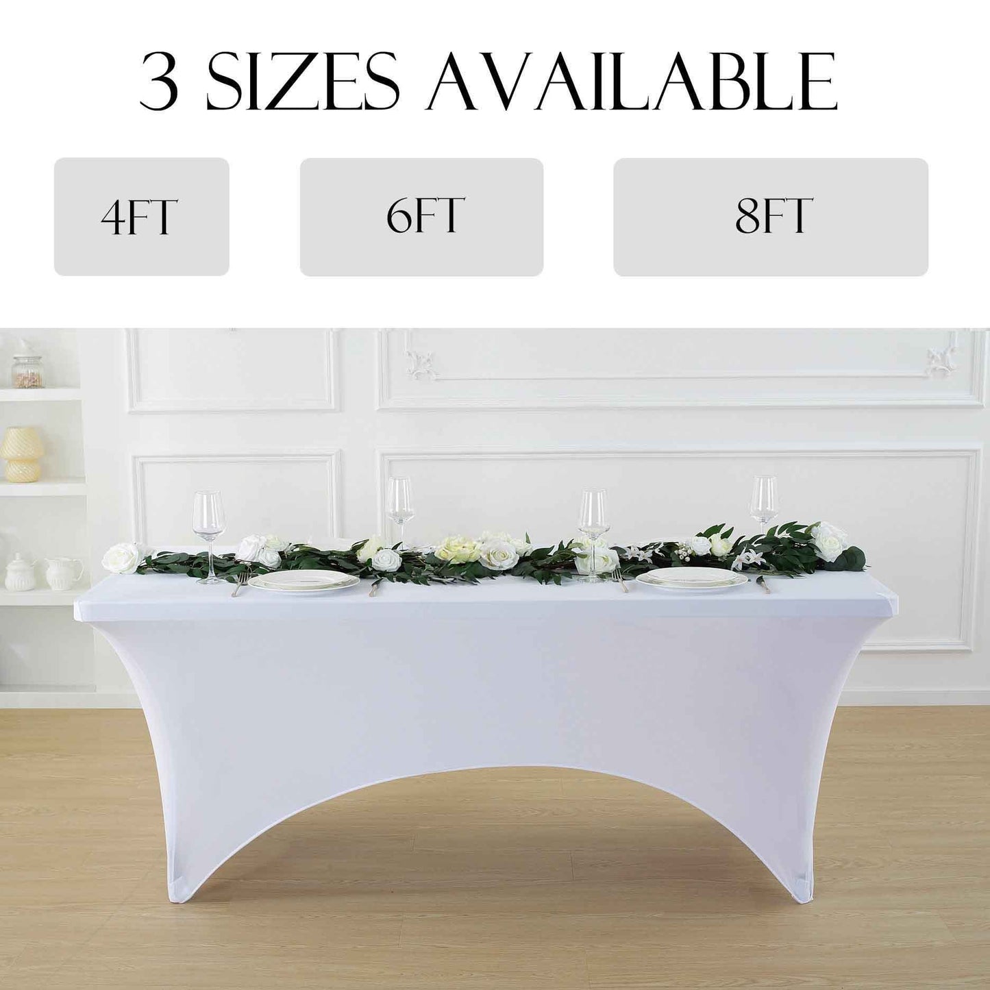 4pcs Spandex Tablecloth, Stretch Rectangle Table Covers - Elastic Spandex Polyester Blend, Perfect for Parties, Dances, Weddings, Exhibitions | Solid Colors, Easy Fit & Versatile Use, Table Cloth