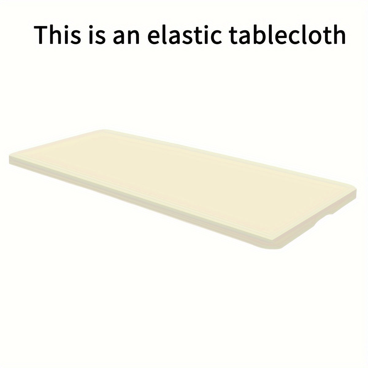 1pc Rectangular Semi-Circle Tablecloth, Wrinkle-Resistant Washable Stretch Fit Polyester Table Cover, Suitable for Parties, Weddings, Gardens, Outdoor, Dining, Picnic