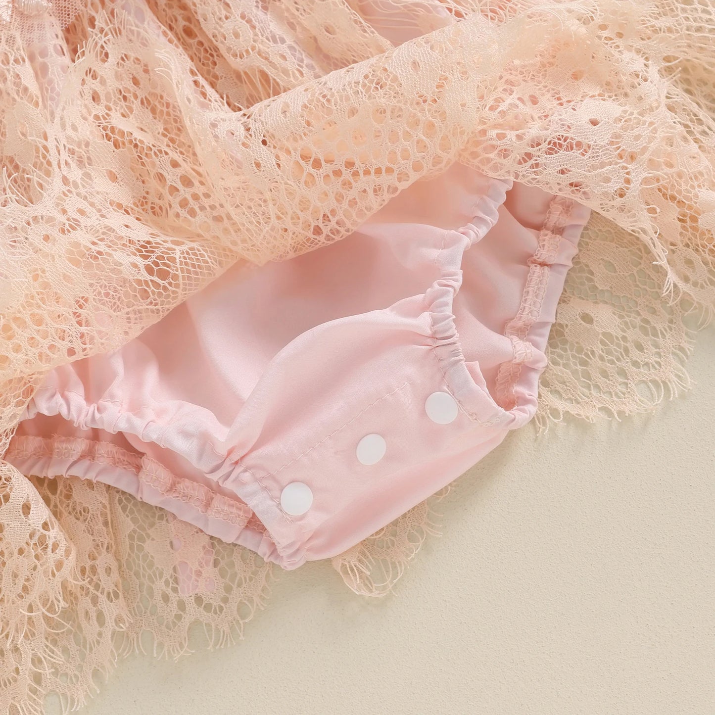 Princess Floral Lace Baby Girls Romper Dress