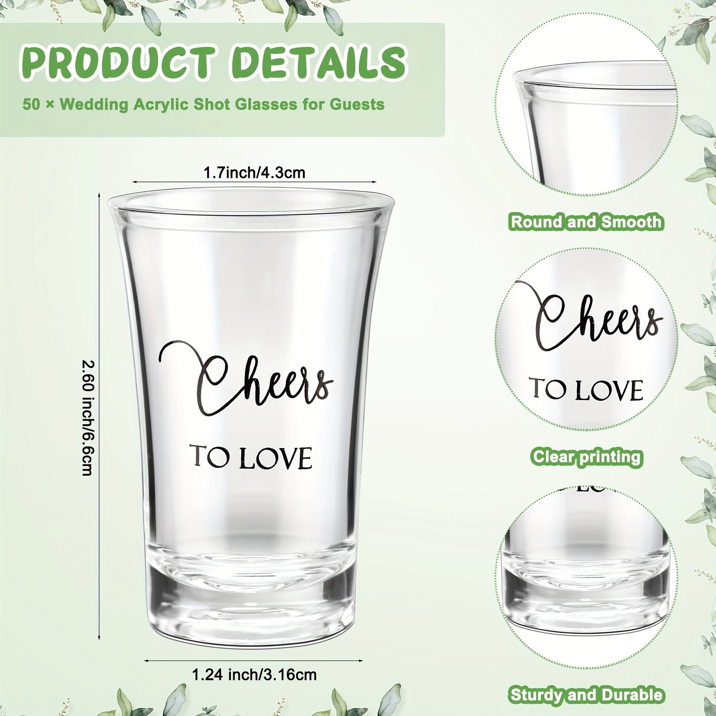 50 Sets Wedding Favors For Guests Wedding Short Glasses Cheers To Love Acrylic Clear Shot Glasses Plastic Glasses Wedding Thank You Cards With Organza Bags
