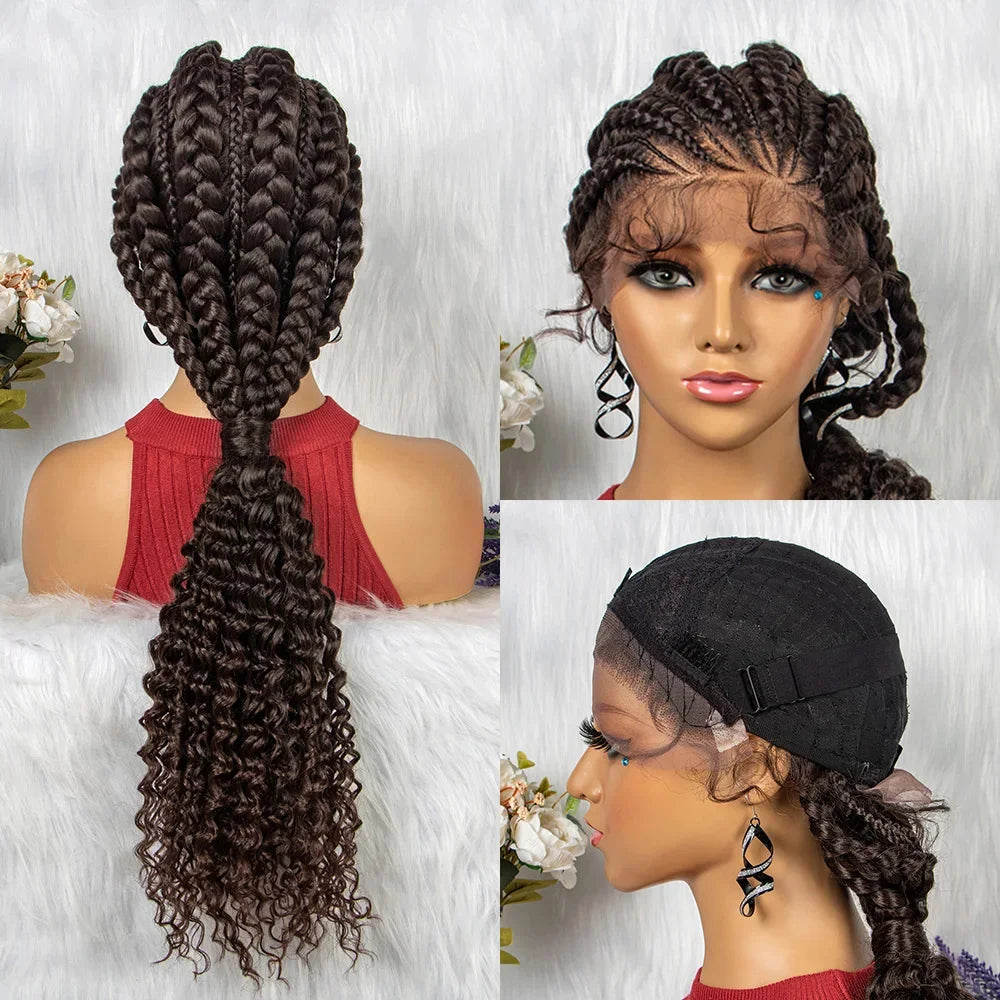 Synthetic Lace Front Cornrow Braided Wigs