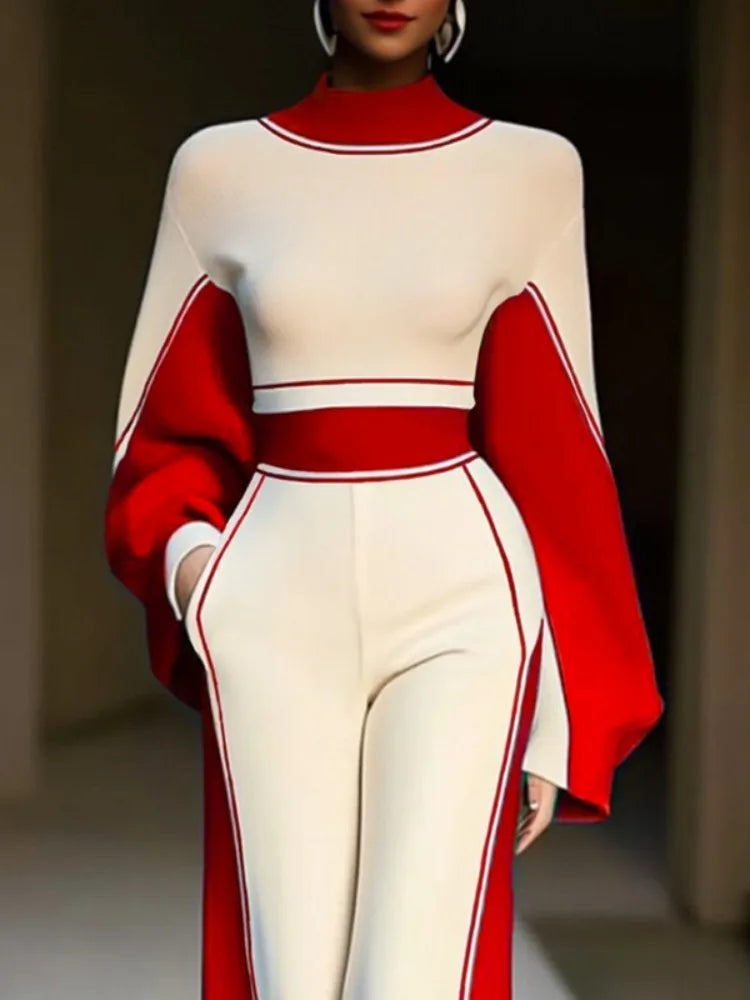 Women Urban Striped Two-Piece Set