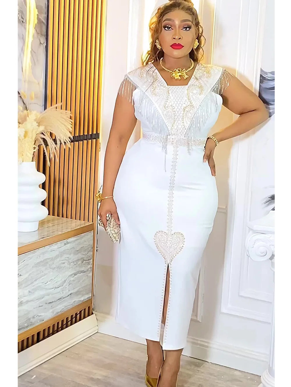 Plus Size African Wedding Party Dress for Women