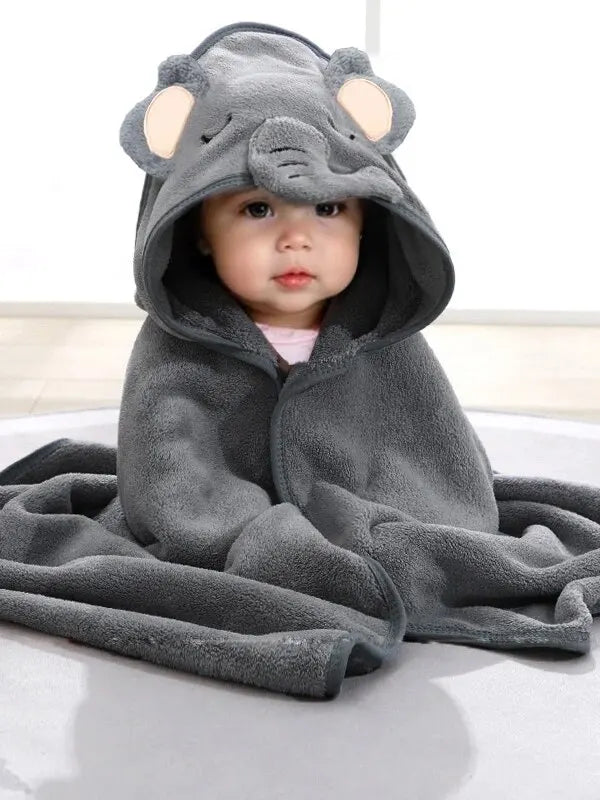 Unisex Coral Fleece Hooded Bath Towel