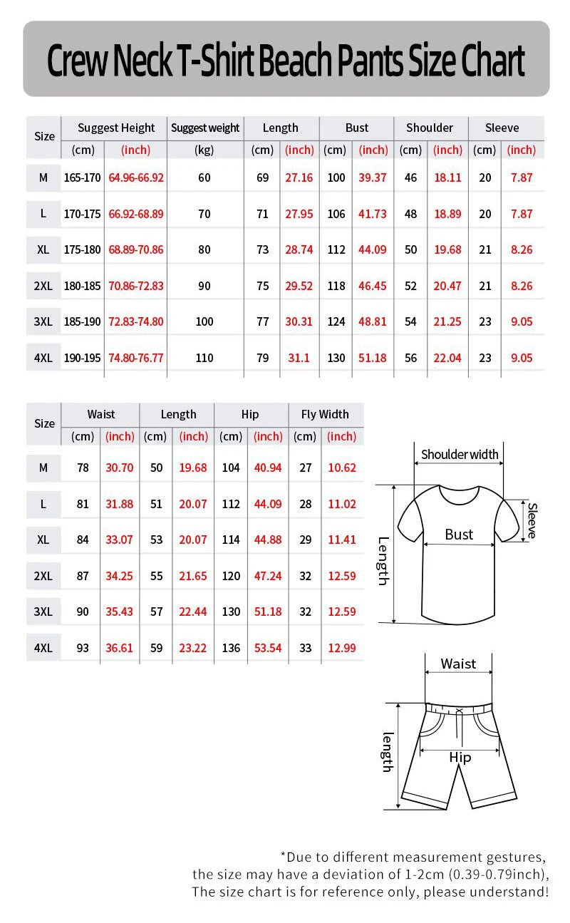 Men’s 3D T-Shirt & Shorts Set