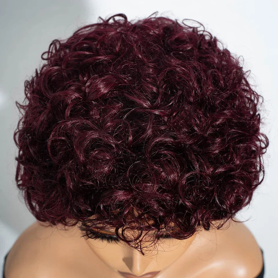 Afro Puff Pixie Bob Wig with Bangs