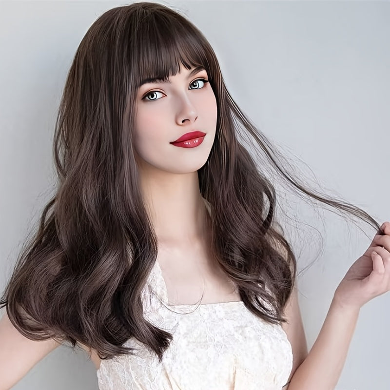 Women's Curly Wave Wig with Bangs