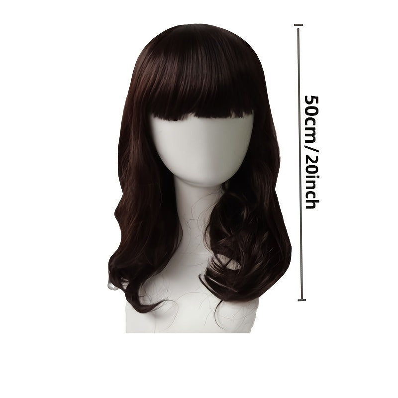 Women's Curly Wave Wig with Bangs