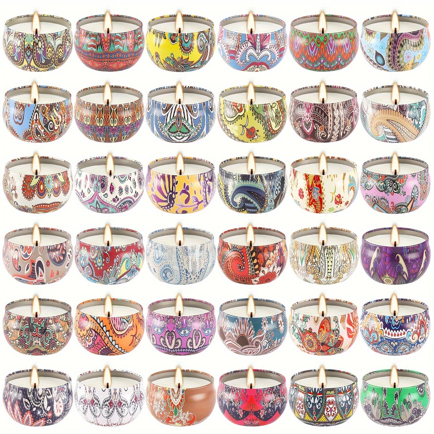 36 Pack Aromatherapy Scented Candle Gift Set Women's Scented Candle Home Natural Decorative Soy Wax Candle Tin Can Portable Travel Candle Yoga Mother's Day Valentine's Day Birthday Gift suit for father's day.