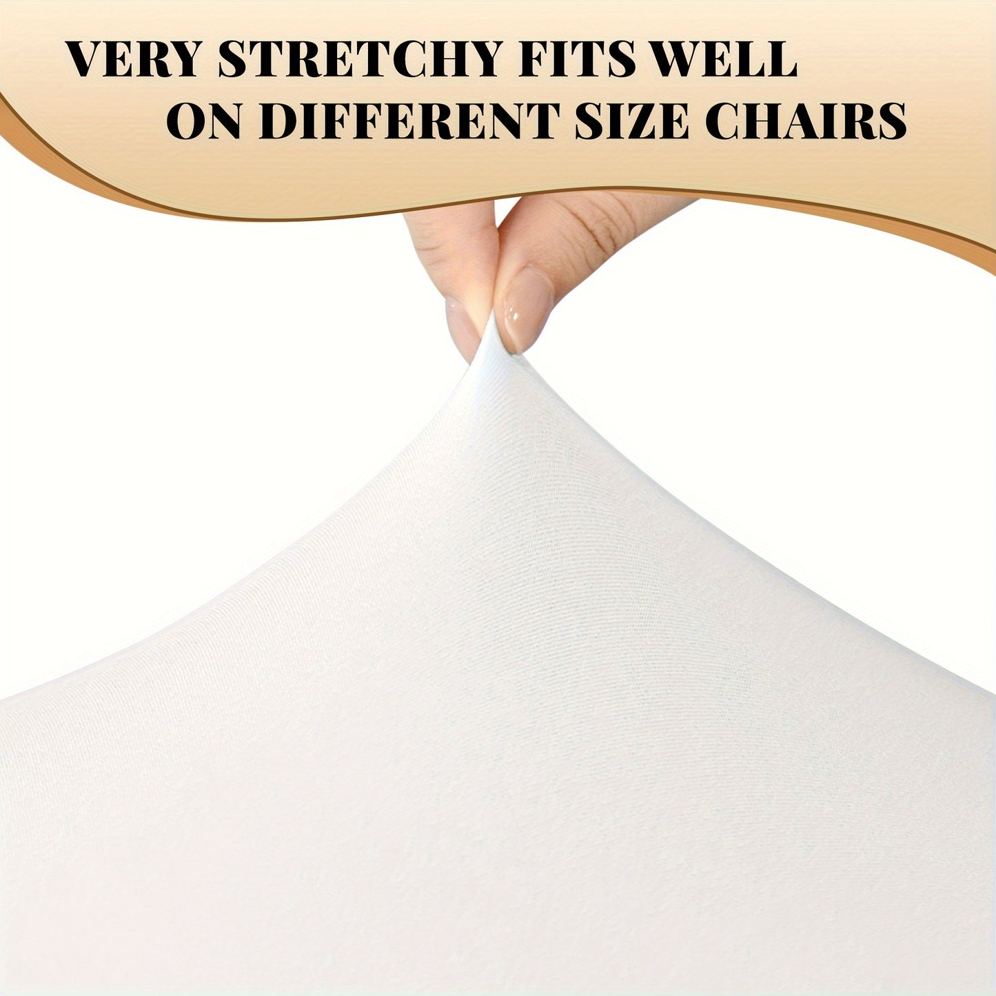 KUOGO 50/100pcs Stretch Chair Covers For Dining Chair, Fitted Spandex Chair Protector, Stretchable Removable Chair Slipcover, For Banquet, Party, Dinning, Celebration, Wedding, White-Dining-100pcs