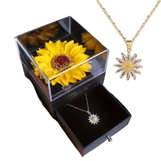 Elegant Sunflower Necklace Gift Set