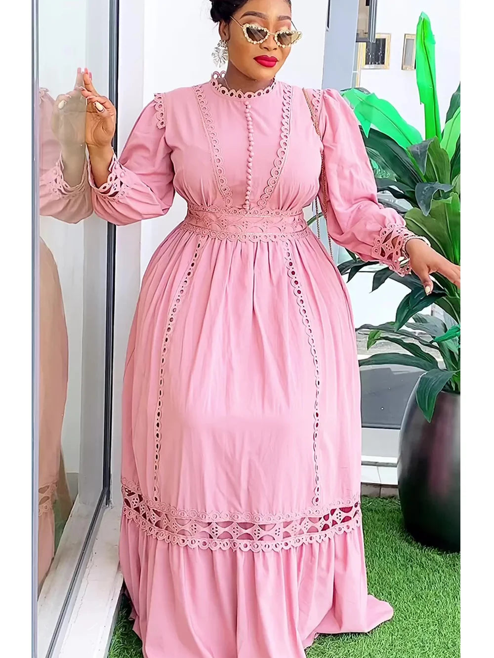 Plus Size African Party Dress Elegant Turkey Maxi Gown