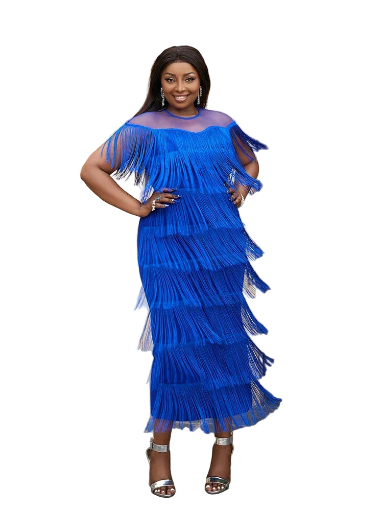 Elegant Fringe Party Dress|Women Sleeveless Long Gown| Top Super Deals Elegant Fringe Party Dress|Women Sleeveless Long Gown| Top Super Deals