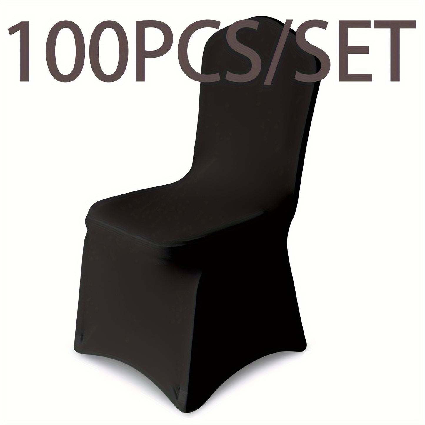 KUOGO 50/100pcs Stretch Chair Covers For Dining Chair, Fitted Spandex Chair Protector, Stretchable Removable Chair Slipcover, For Banquet, Party, Dinning, Celebration, Wedding, White-Dining-100pcs