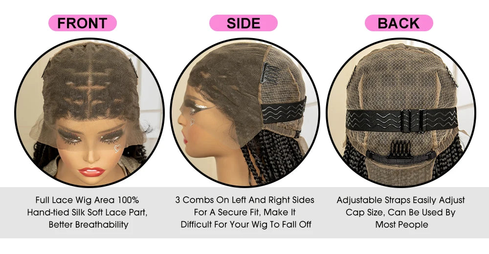 Long 36" Knotless Box Braided Wig with Curls