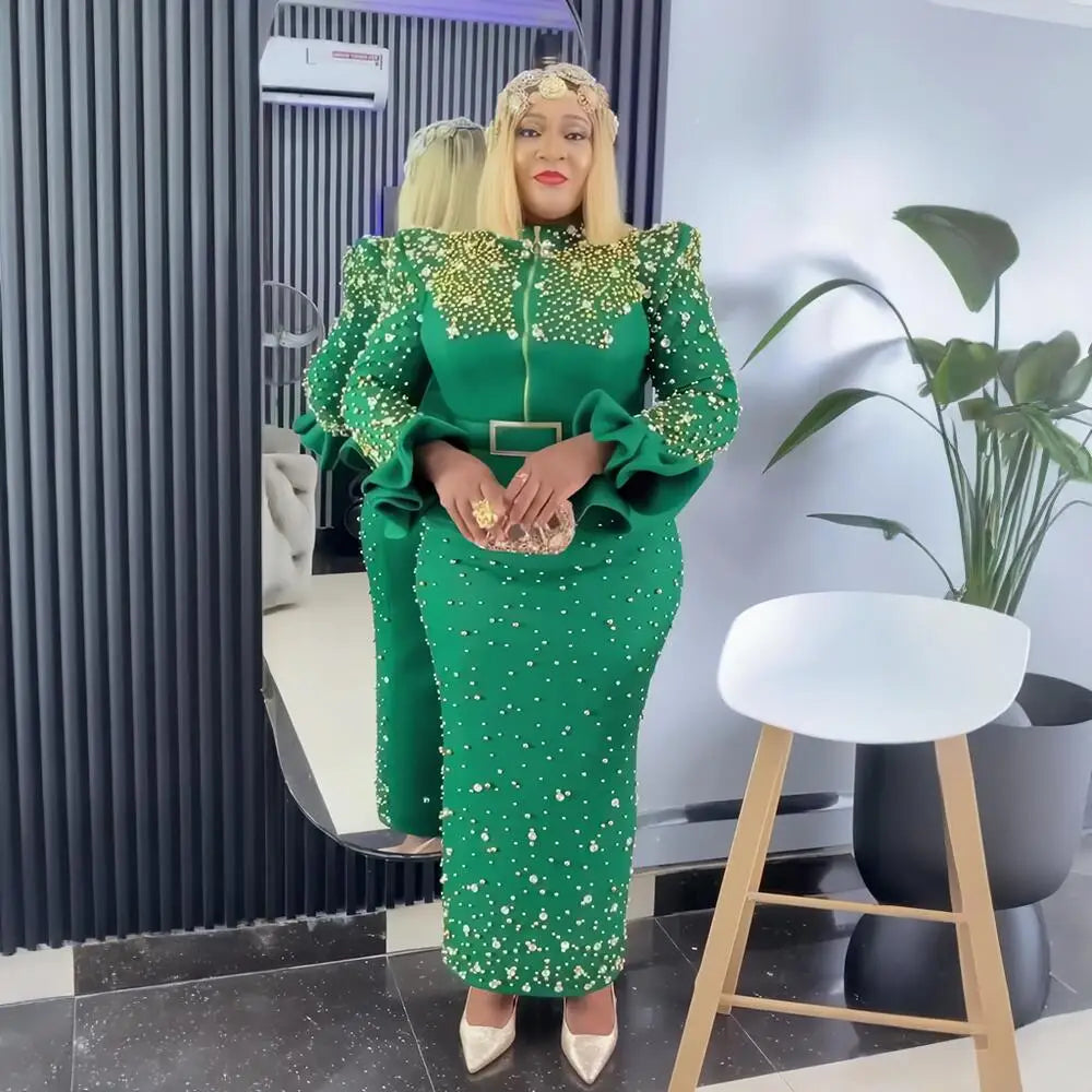 Luxury Rhinestone Mesh Dress Suit for Women