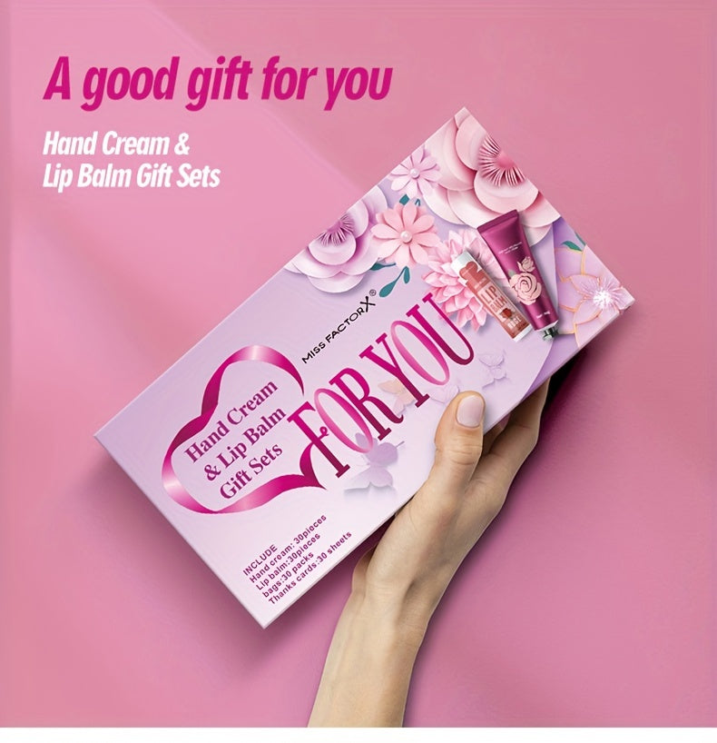Lip Balm & Hand Cream Gift Set, 30 Sets/Box